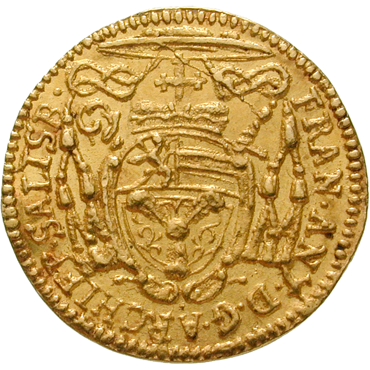Holy Roman Empire, Archbishopric Salzburg, Franz Anton of Harrach, 1/4 Ducat 1714 (reverse)