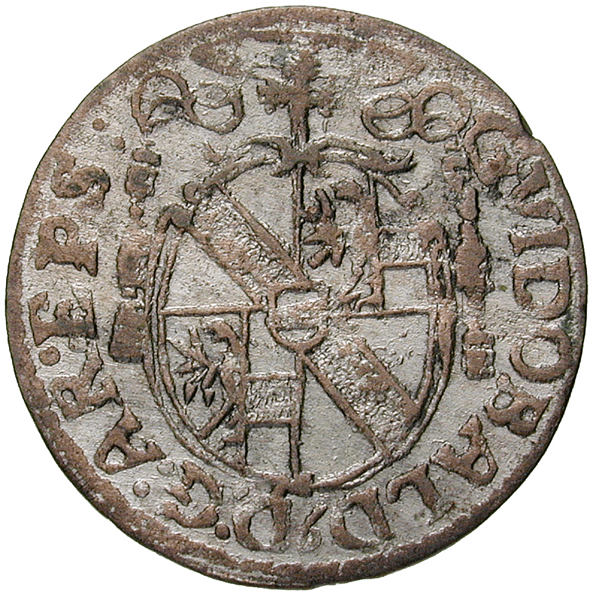 Holy Roman Empire, Archbishopric Salzburg, Guidobald of Thun and Hohenstein, Kreuzer 1658 (obverse)