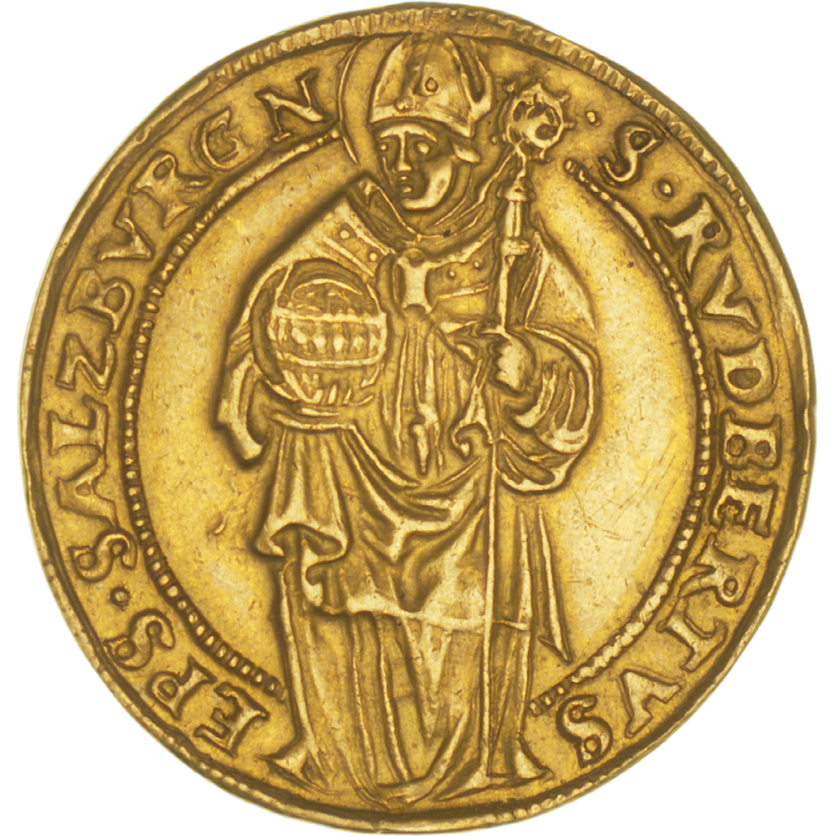 Holy Roman Empire, Archbishopric Salzburg, Michael of Kuenburg, Quadruple Ducat 1555 (obverse)