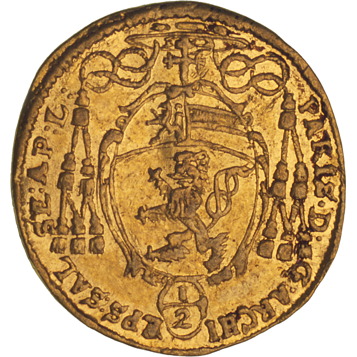 Holy Roman Empire, Archbishopric Salzburg, Paris of Lodron, 1/2 Ducat 1651 (reverse)