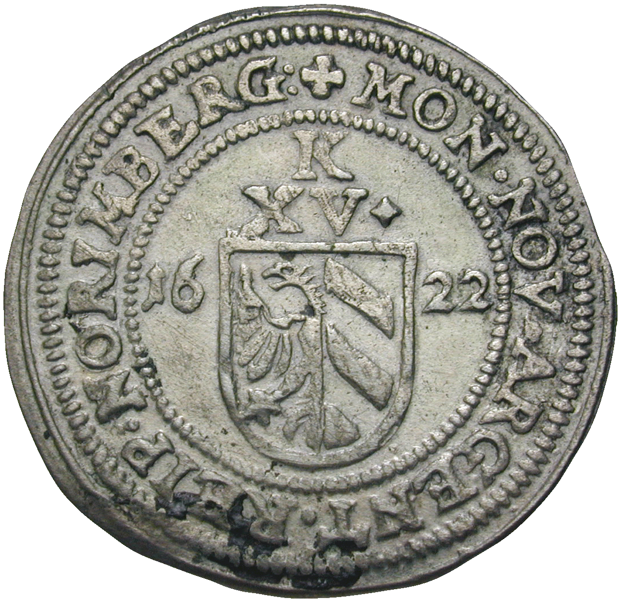 Holy Roman Empire, City of Nuremberg, Kipper worth 15 Kreuzer 1622 (obverse)
