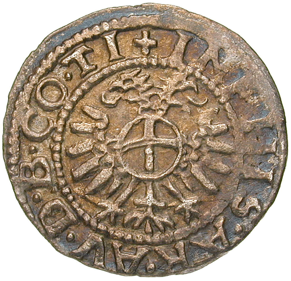 Holy Roman Empire, County of Tyrol, Ferdinand I, Kreuzer undated, Hall (reverse)