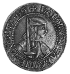 Holy Roman Empire, Duchy of Savoy, Charles I, Testone (obverse)
