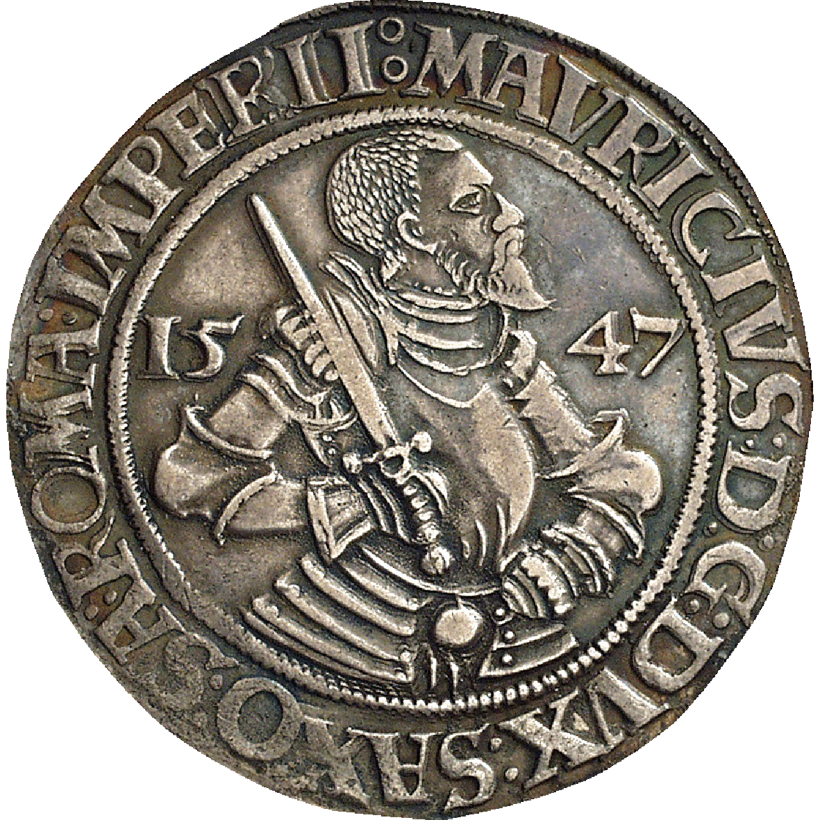 Holy Roman Empire, Duchy of Saxony, Maurice of Saxony, Taler 1547 (obverse)