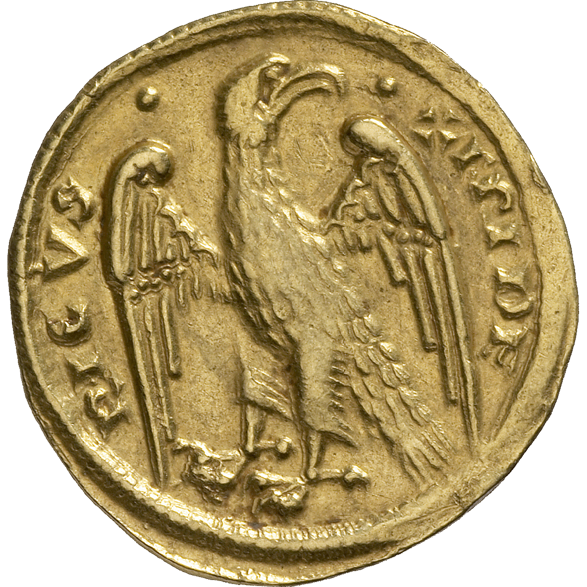 Holy Roman Empire, Frederick II of Hohenstaufen, 1/2 Augustalis (reverse)