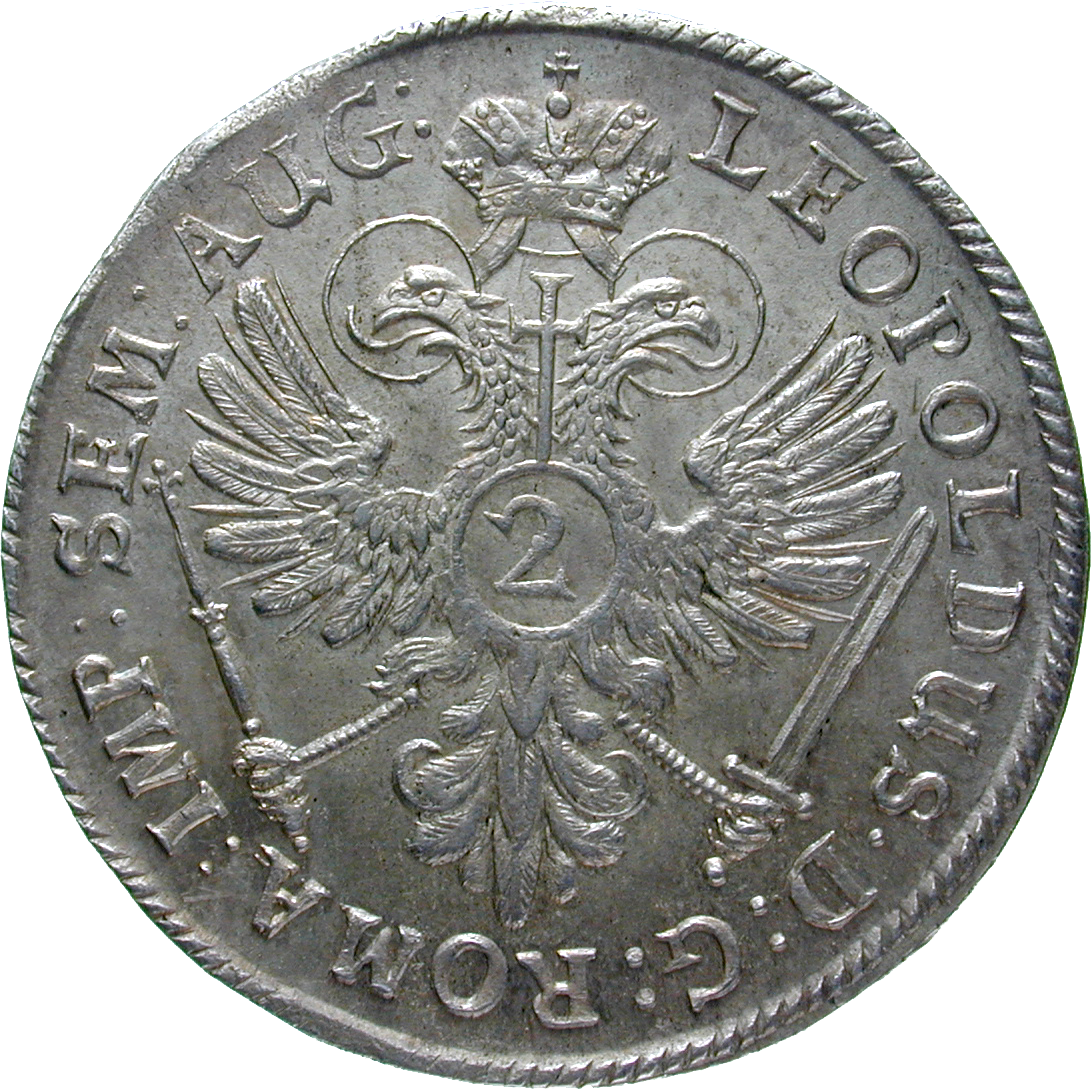 Holy Roman Empire, Free City of Hamburg in the Name of Leopold I, 2 Mark 1694 (reverse)