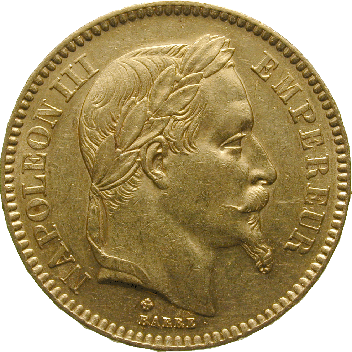 Kaiserreich Frankreich, Napoleon III., 20 Francs 1865 (obverse)