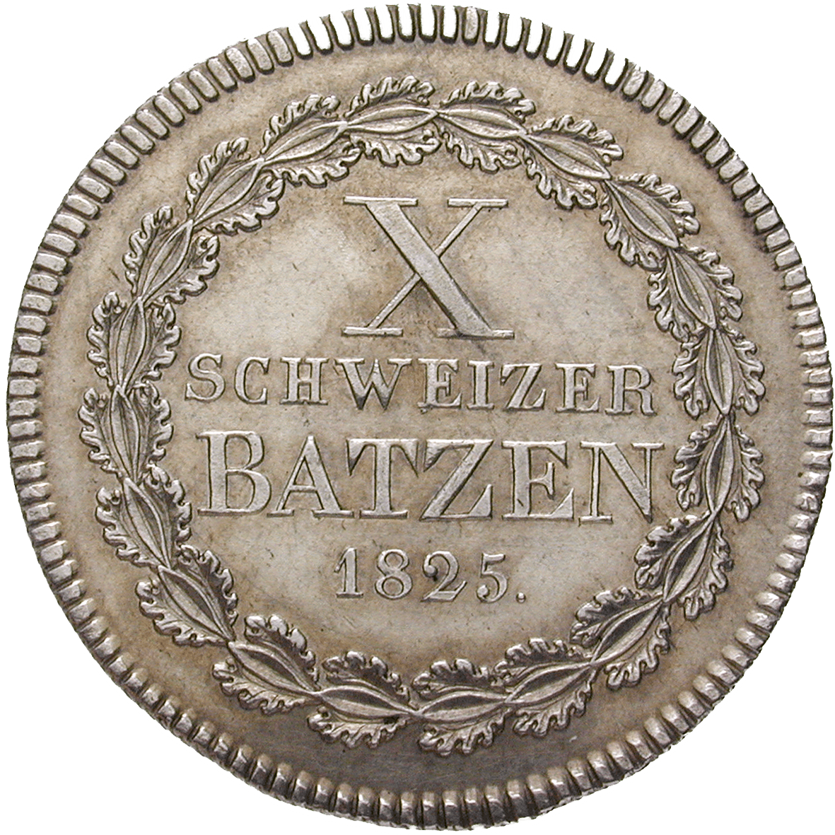 Kanton Graubünden, 10 Batzen 1825 (reverse)