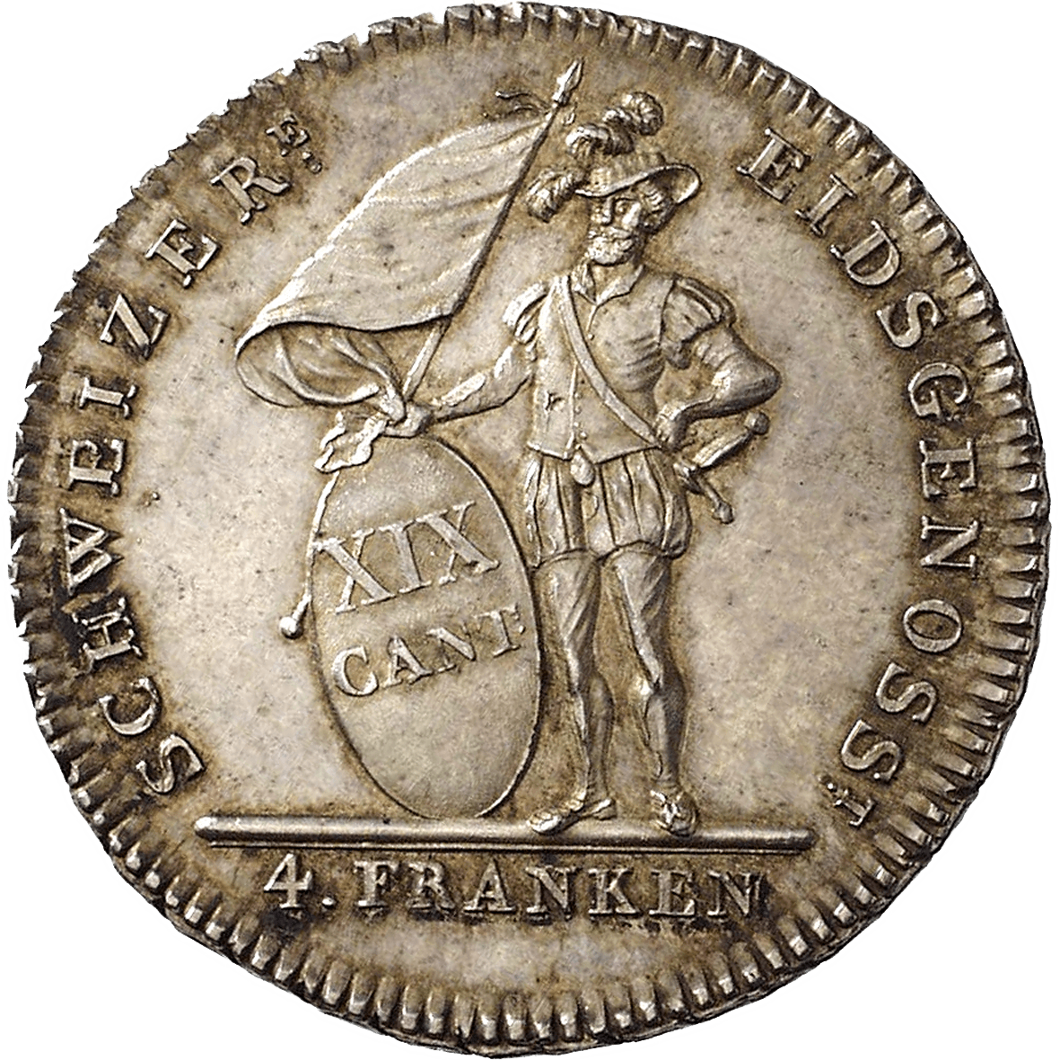 Kanton Solothurn, Mediationszeit, 4 Franken 1813 (reverse)