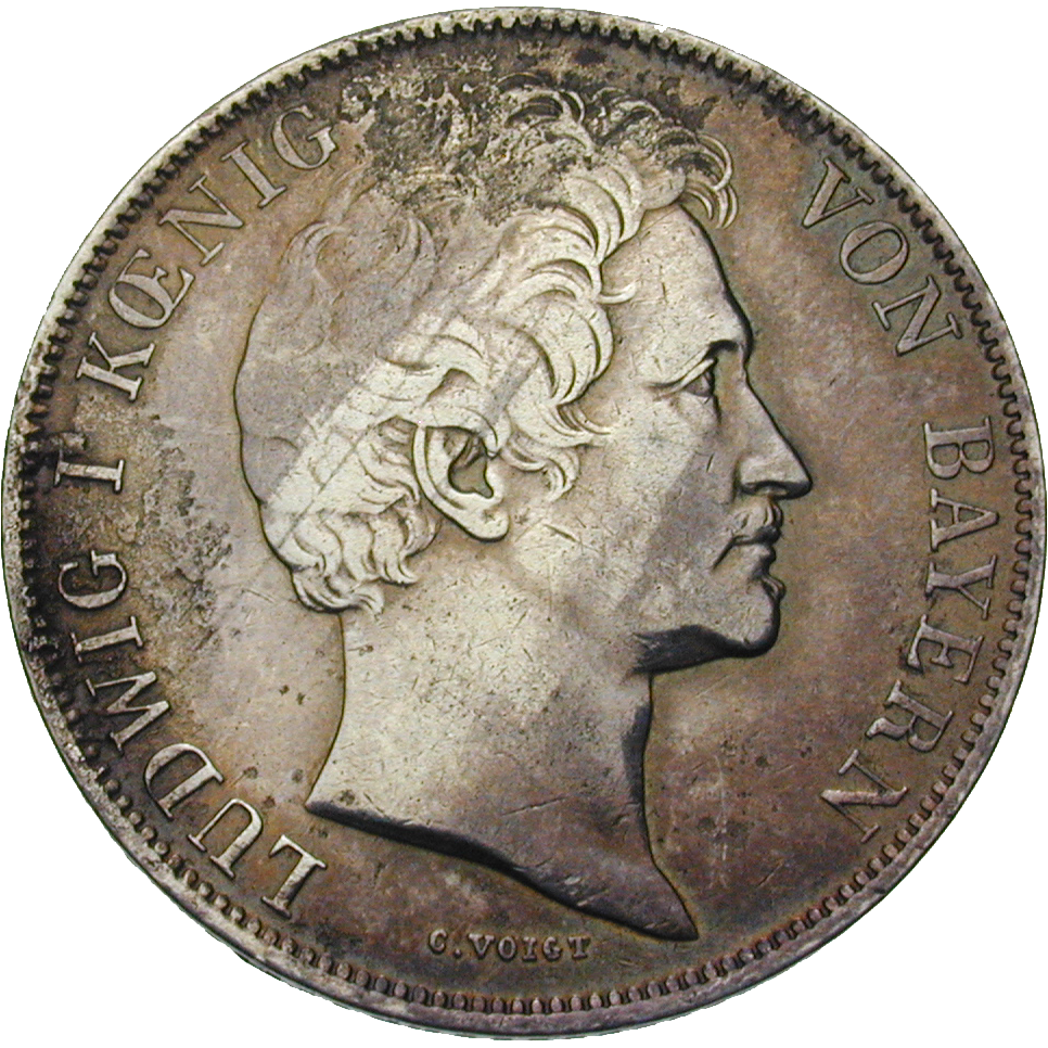 Kingdom of Bavaria, Louis I, 1 Gulden 1841 (obverse)