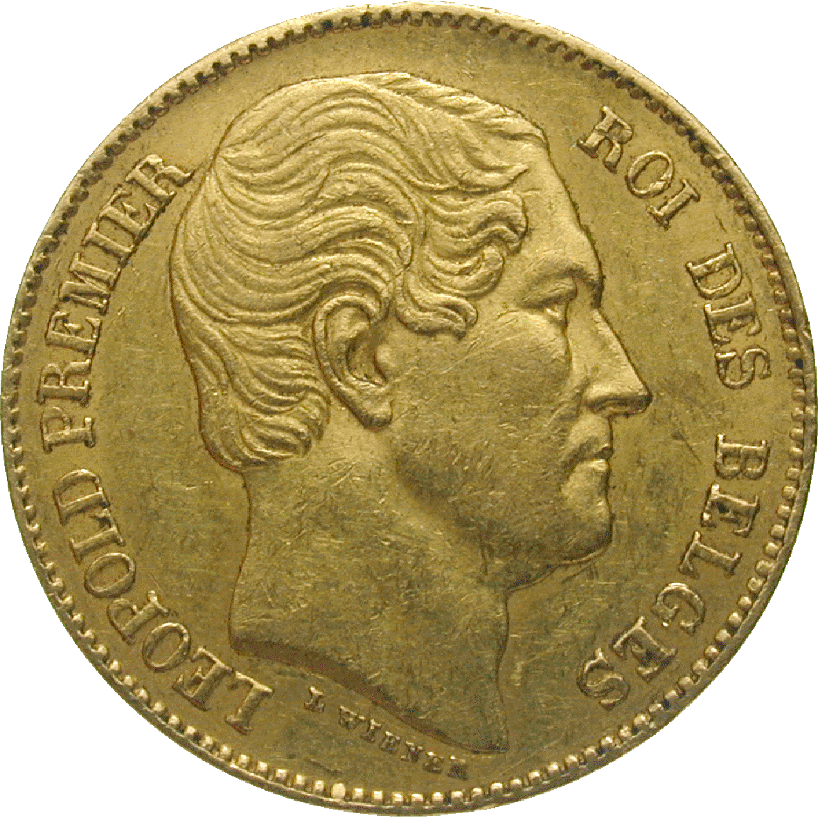 Kingdom of Belgium, Leopold I, 20 Francs 1865 (obverse)