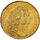 Kingdom of England, William III and Mary II, 5 Guineas 1692 (obverse)