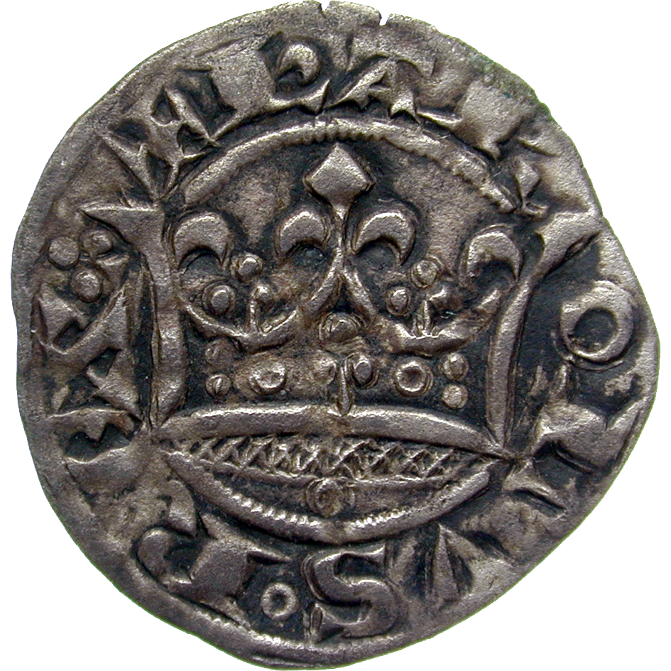 Kingdom of France, Charles IV the Fair, Double Parisis (obverse)