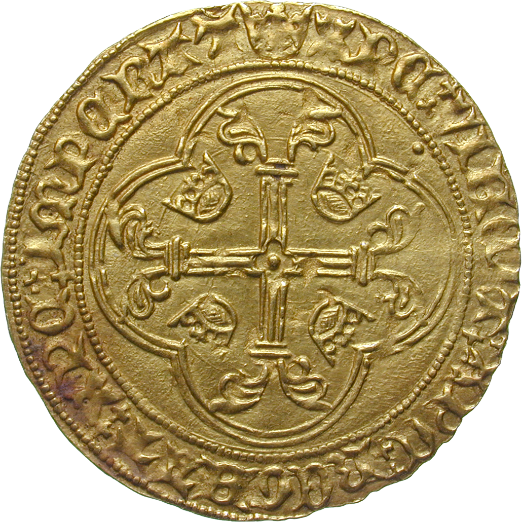 Kingdom of France, Charles VII, Ecu de France (reverse)