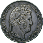 Kingdom of France, Louis Philippe I, 5 Francs 1847 (obverse)