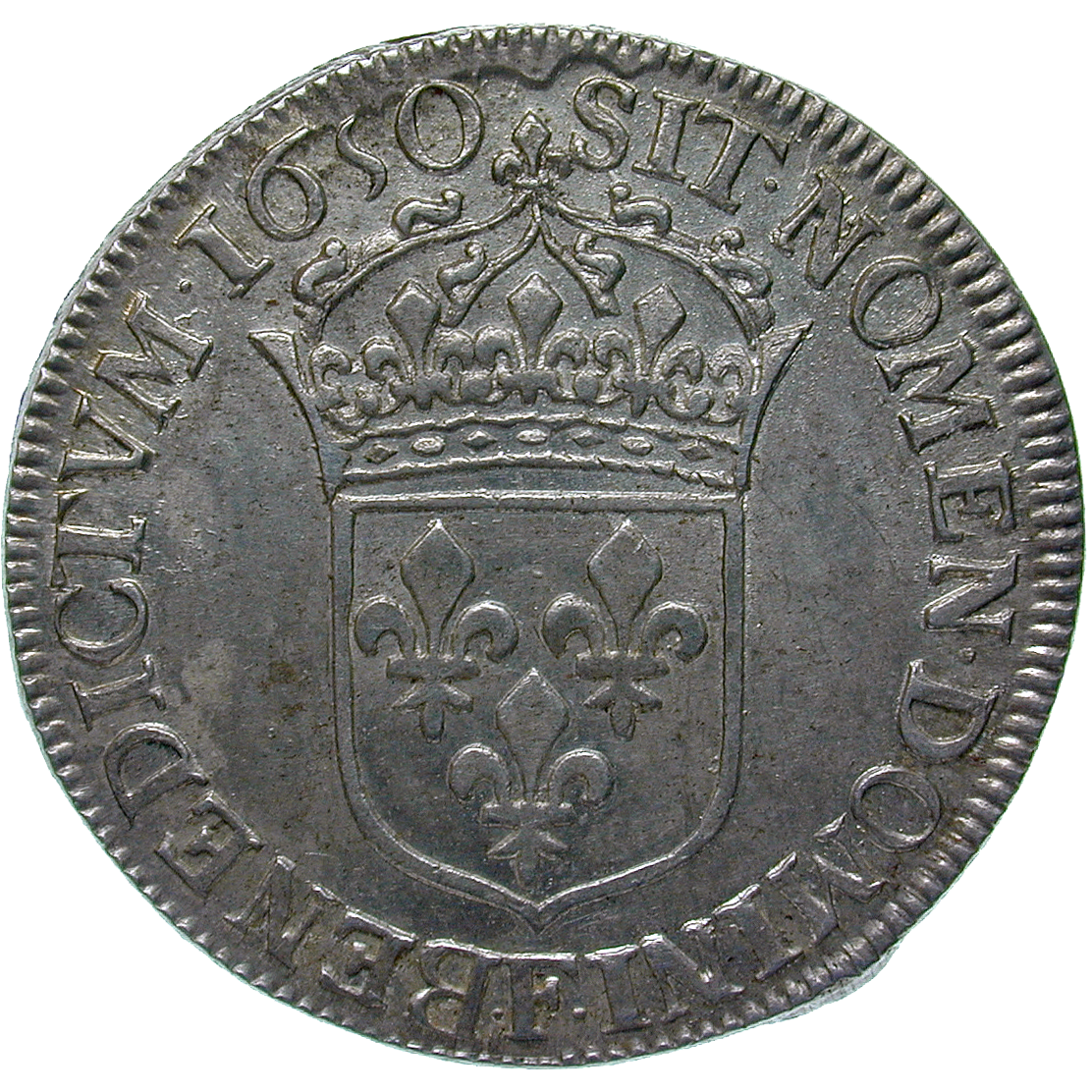 Kingdom of France, Louis XIV, 1/2 Ecu Blanc 1650, Angres (reverse)