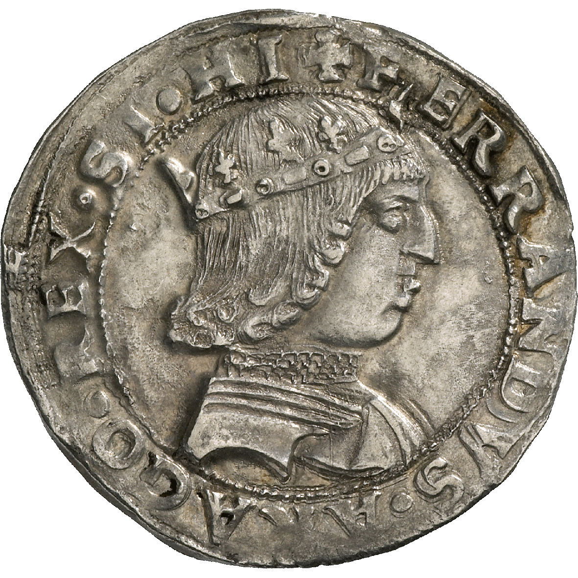 Kingdom of Napels, Ferdinand I of Aragon, Coronato  (obverse)
