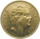 Kingdom of Serbia, Milan IV Obrenovich, 20 Dinara 1882 (obverse)