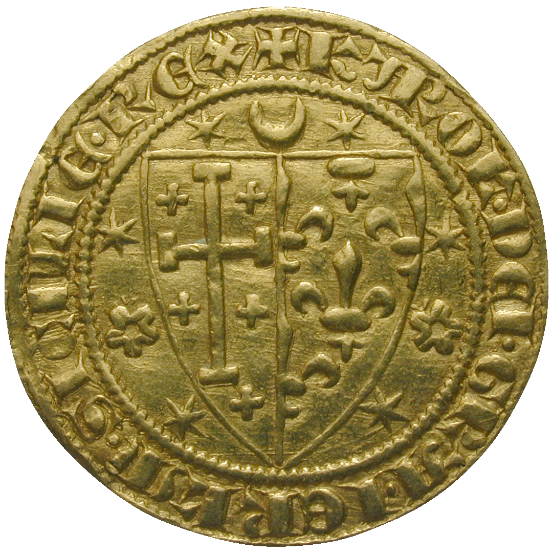 Kingdom of Sicily, Charles I of Anjou, Salut d'or (obverse)