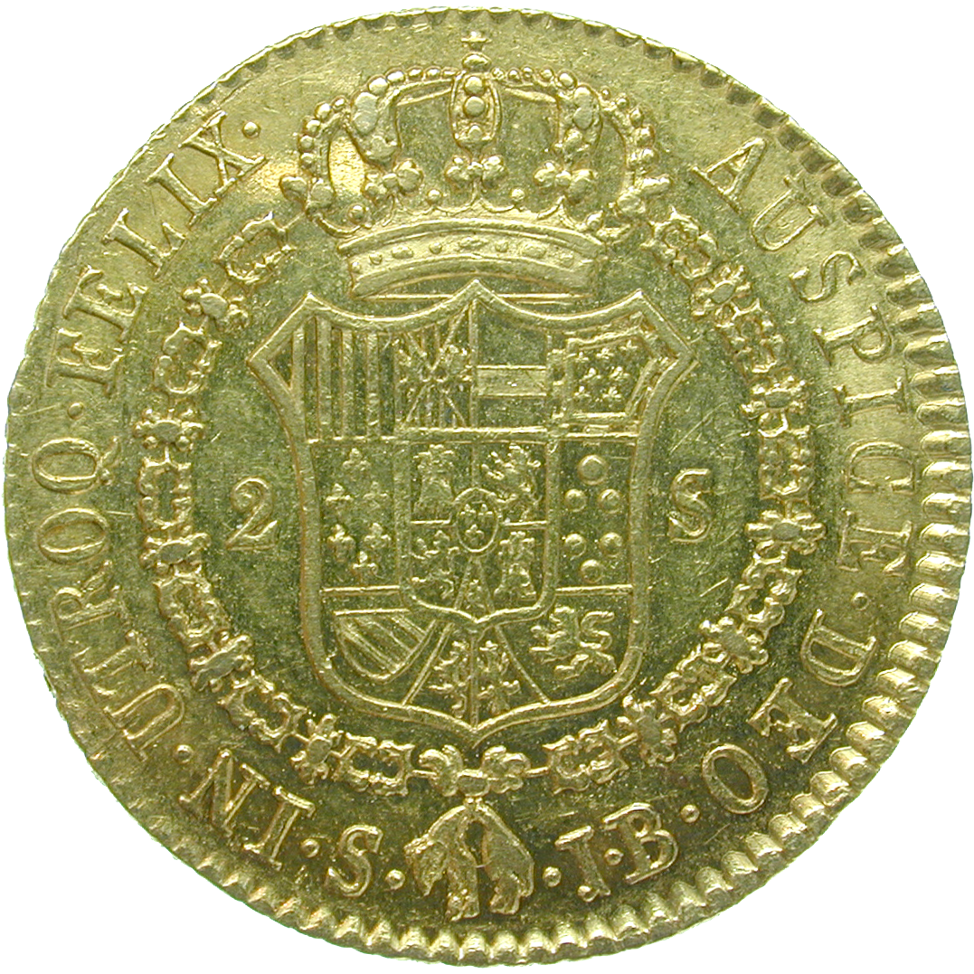 Kingdom of Spain, Ferdinand VII, Double Escudo 1826 (reverse)