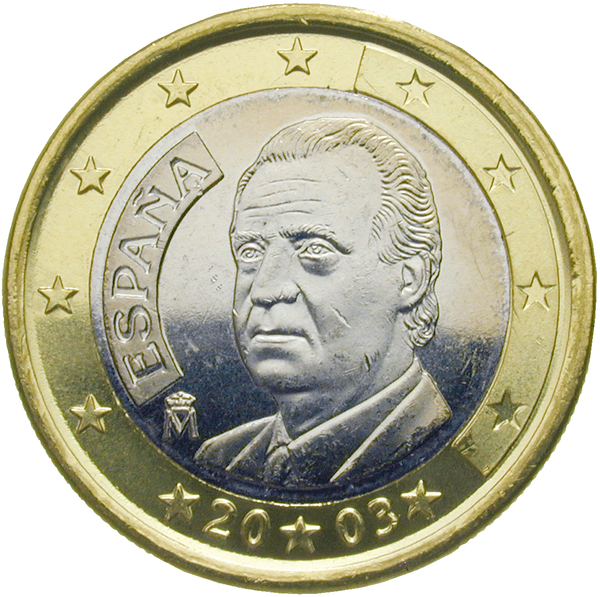 Kingdom of Spain, Juan Carlos, 1 Euro 2003 (obverse)