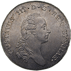 Kingdom of Sweden, Gustav III, Riksdaler 1776 (obverse)