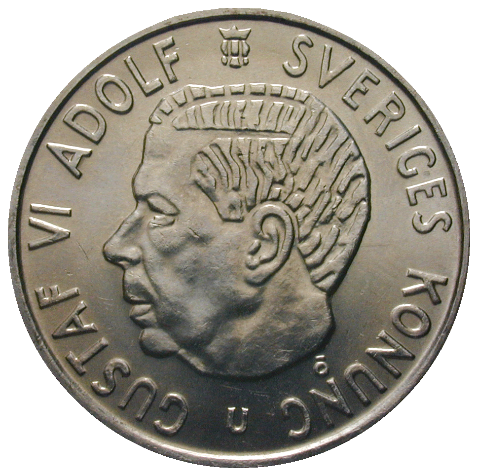 Kingdom of Sweden, Gustav VI Adolf, 2 Kronor 1971 (obverse)