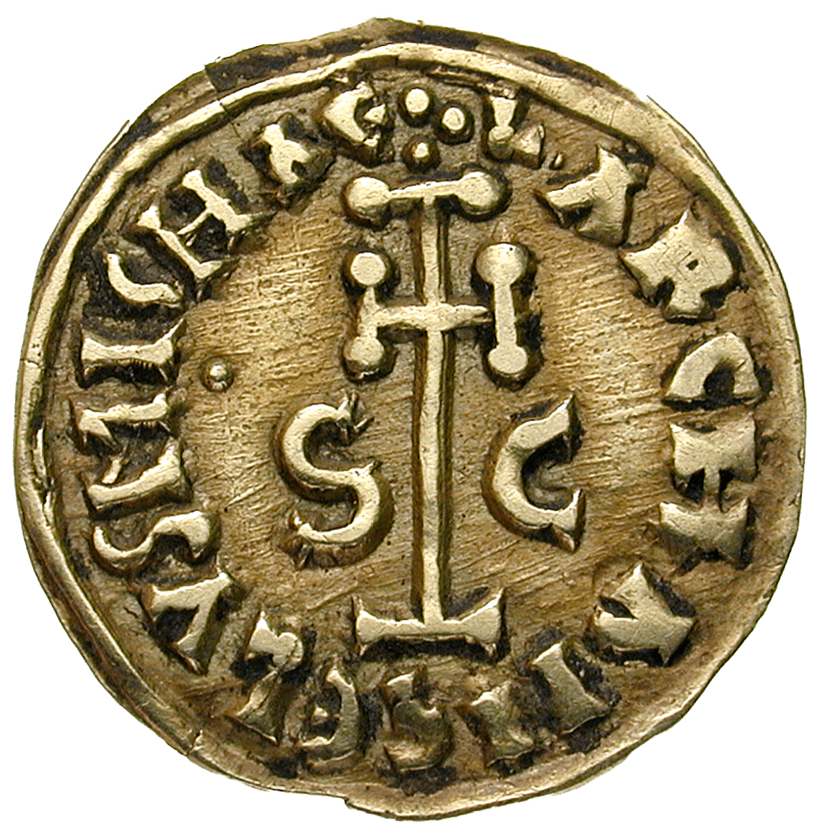 Kingdom of the Lombards, Duchy of Benevento, Sico, Tremissis (reverse)