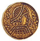 Kingdom of the Lombards, Perctarit, Tremissis (obverse)