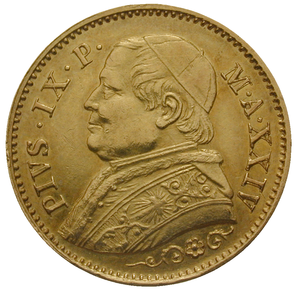 Kirchenstaat, Pius IX., 10 Lire 1869 (obverse)
