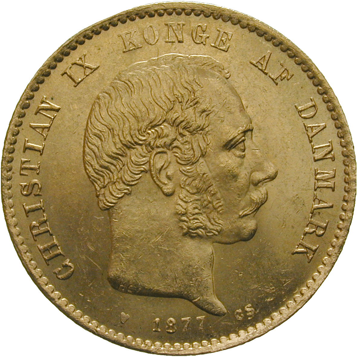 Königreich Dänemark, Christian IX., 20 Kroner 1877 (obverse)