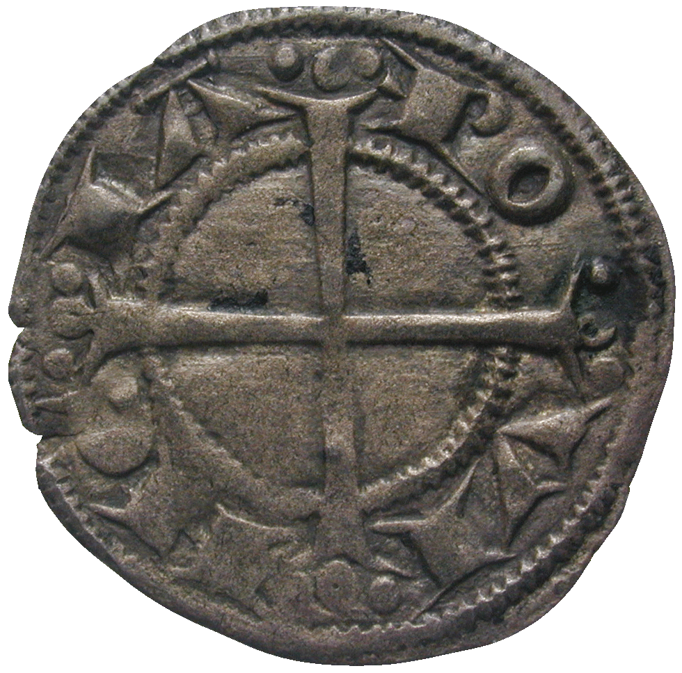 Königreich Frankreich, Grafschaft Provence, Alfons II. von Aragon, Denier (reverse)
