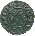 Königreich Frankreich, Herzogtum Burgund, Hugo V., Denier (obverse)