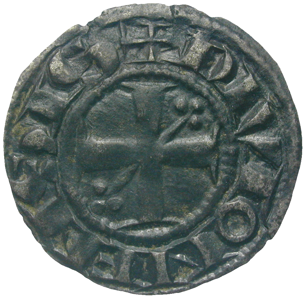 Königreich Frankreich, Herzogtum Burgund, Hugo V., Denier (reverse)