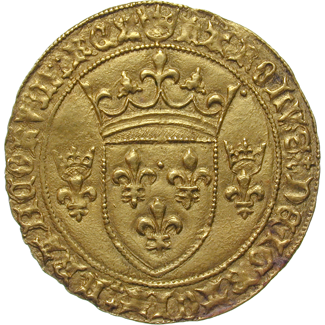 Königreich Frankreich, Karl VII., Ecu de France (obverse)