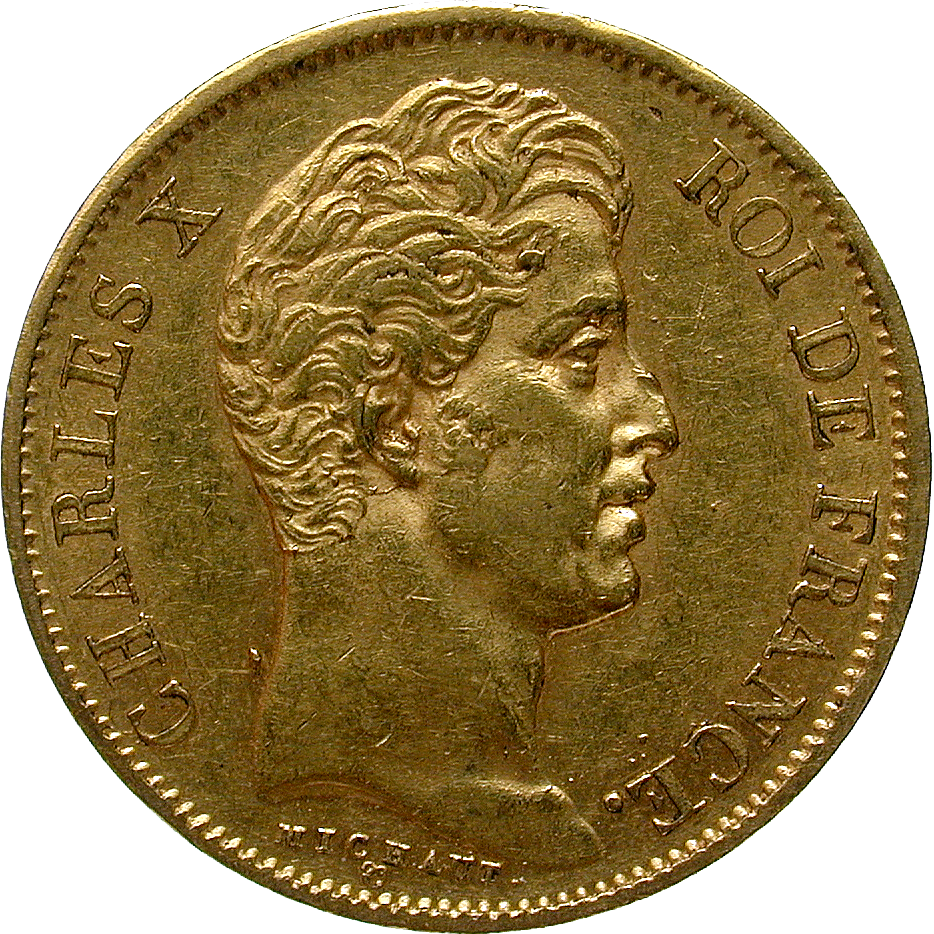 Königreich Frankreich, Karl X., 40 Francs 1828 (obverse)