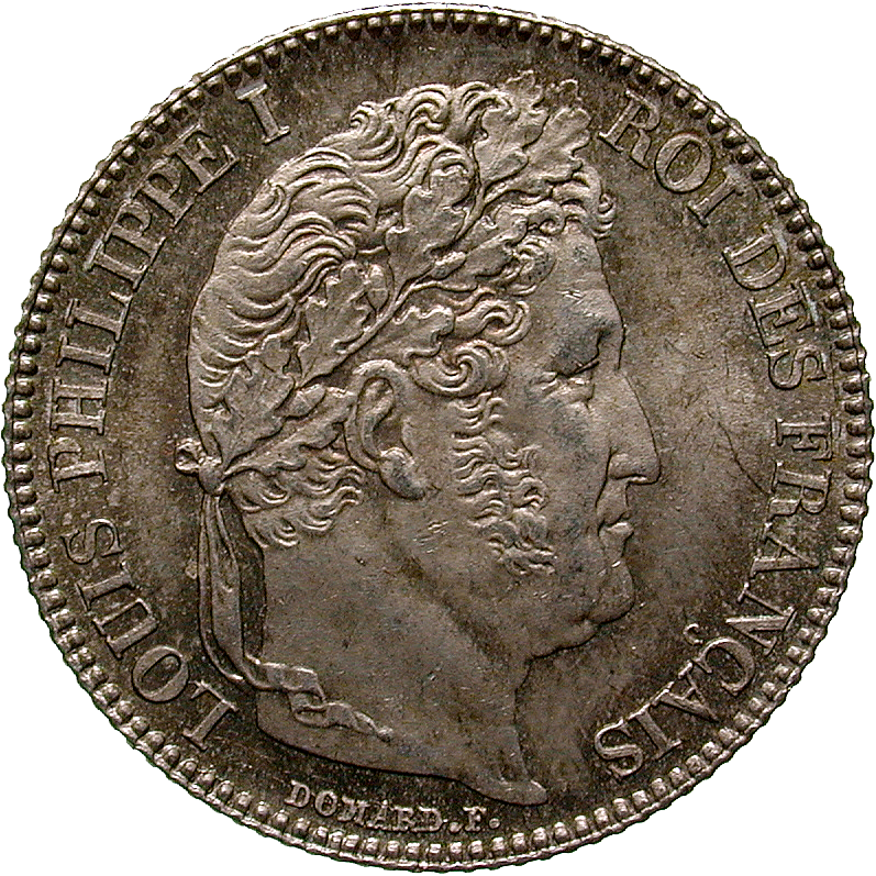 Königreich Frankreich, Louis Philippe I., 1 Franc 1845 (obverse)