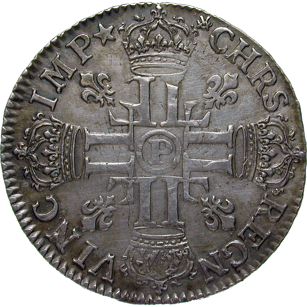Königreich Frankreich, Ludwig XIV., 1/2 Ecu 1691 (reverse)