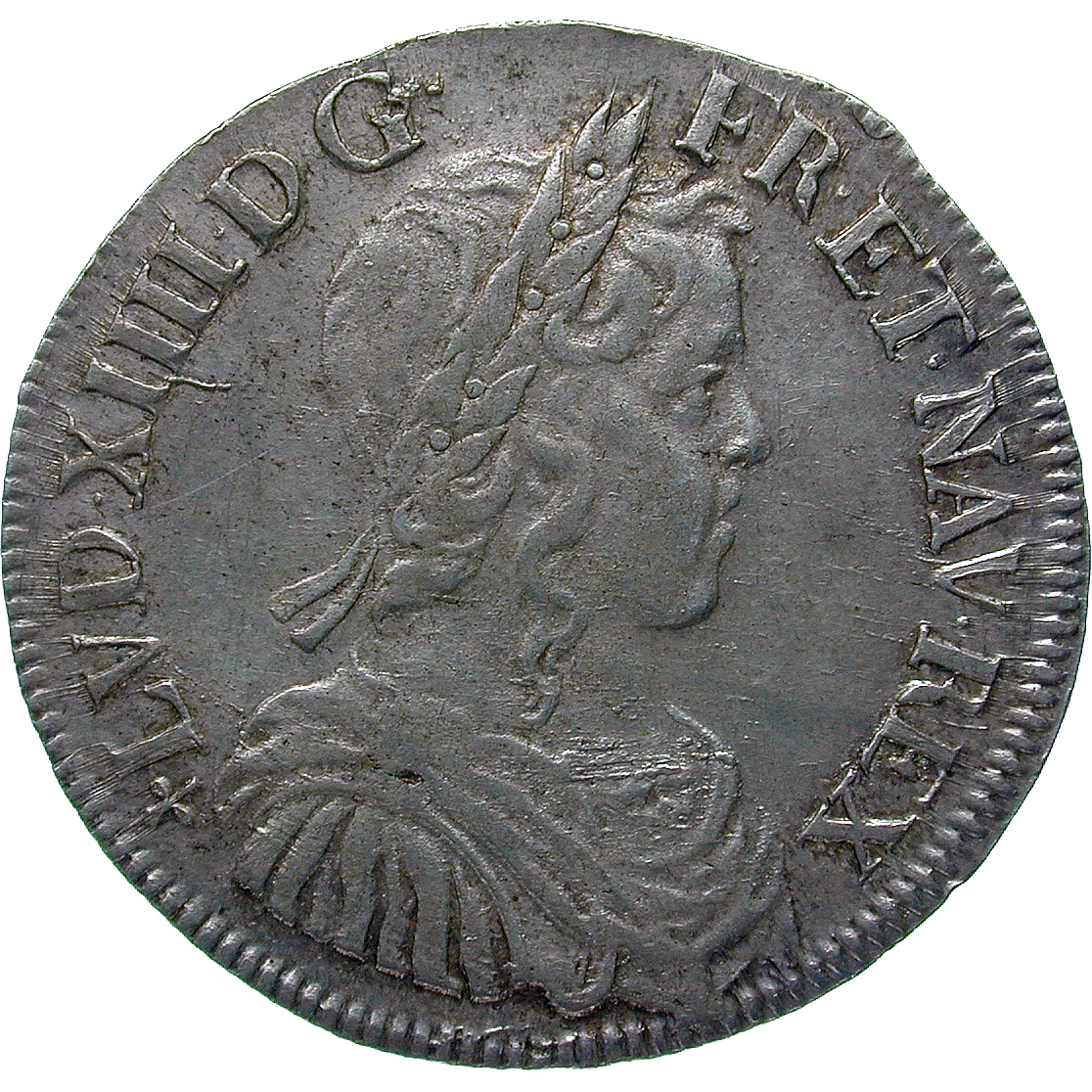 Königreich Frankreich, Ludwig XIV., 1/2 Ecu blanc 1650 (obverse)