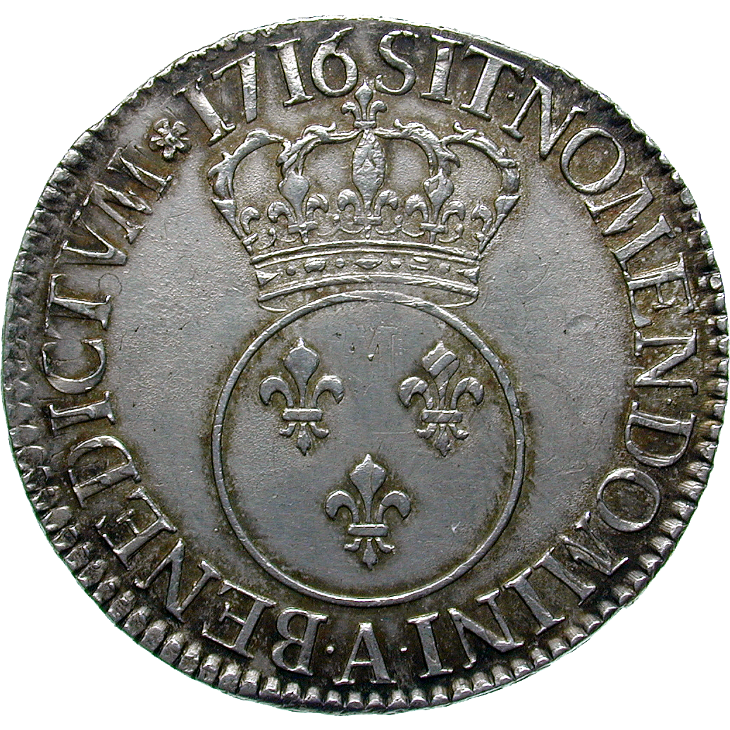 Königreich Frankreich, Ludwig XV., Ecu 1716 (reverse)