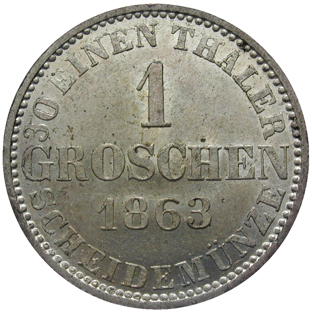 Königreich Hannover, Georg V., 1 Groschen 1863 (reverse)