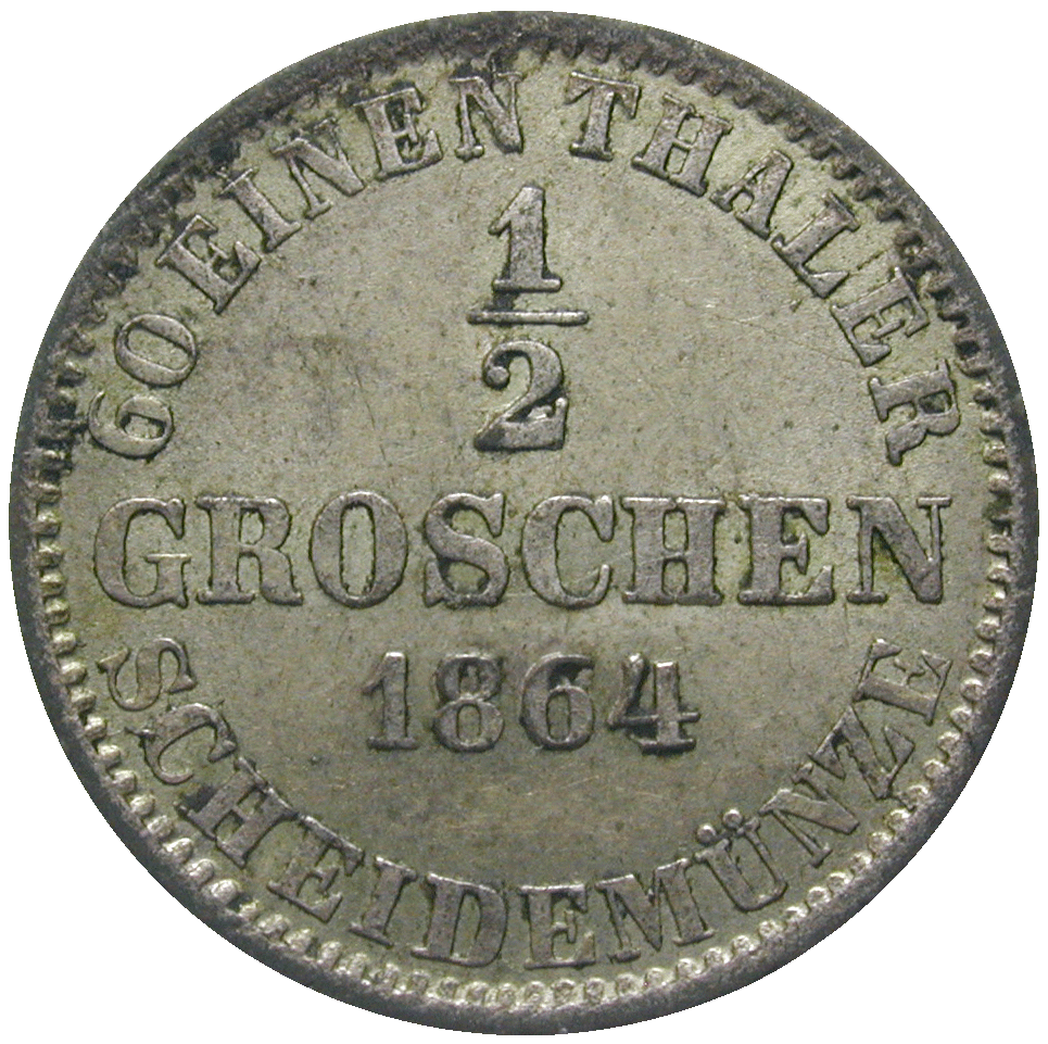 Königreich Hannover, Georg V., 1/2 Groschen 1864 (reverse)