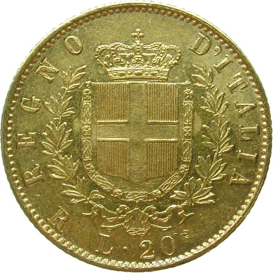 Königreich Italien, Vittorio Emmanuele II., 20 Lire 1871 (reverse)