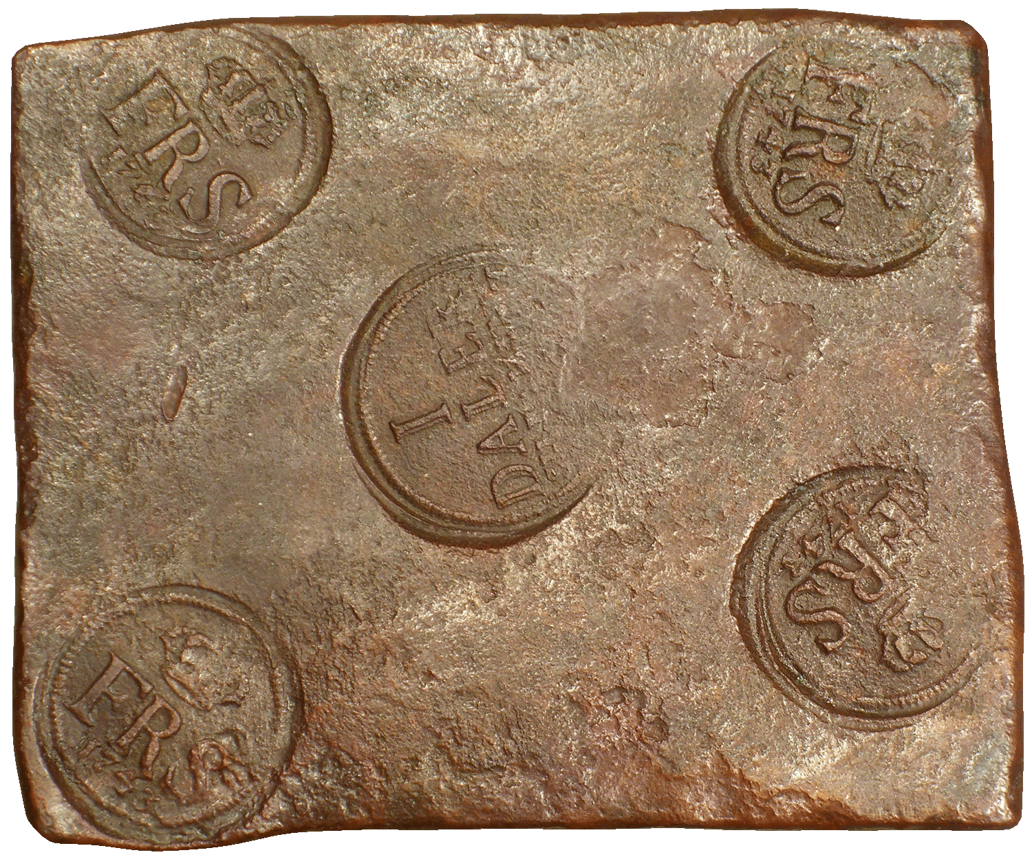 Königreich Schweden, Friedrich I., Kupferplatte zu 1 Daler Silvermint 1743 (obverse)