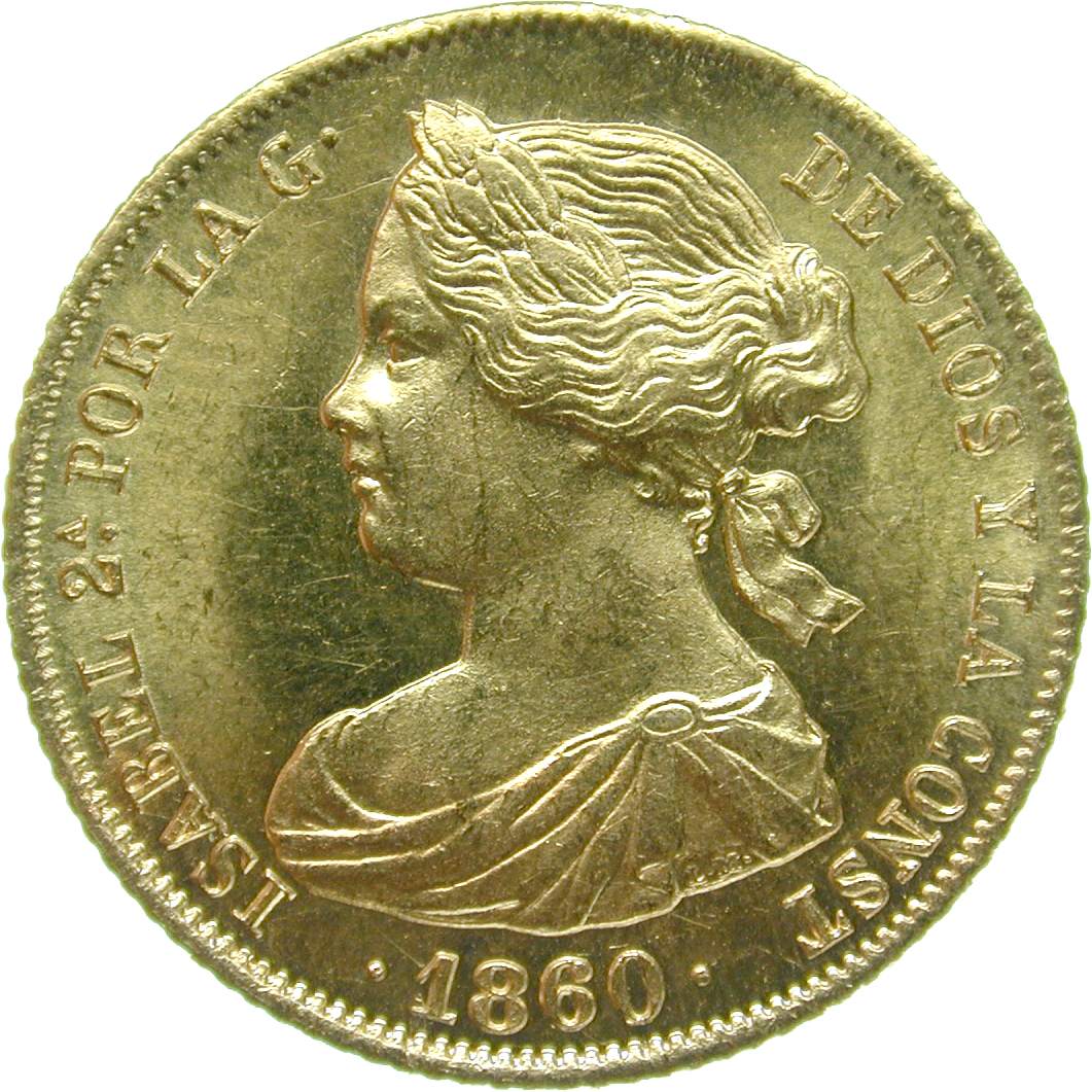 Königreich Spanien, Isabella II., 100 Reales 1860 (obverse)