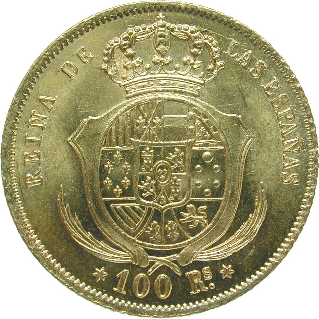 Königreich Spanien, Isabella II., 100 Reales 1860 (reverse)