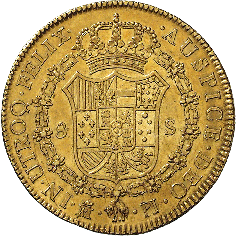 Königreich Spanien, Karl III., 8 Escudos 1772 (reverse)