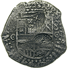 Königreich Spanien, Philipp IV., Real de a ocho (Cob) 1650 (obverse)