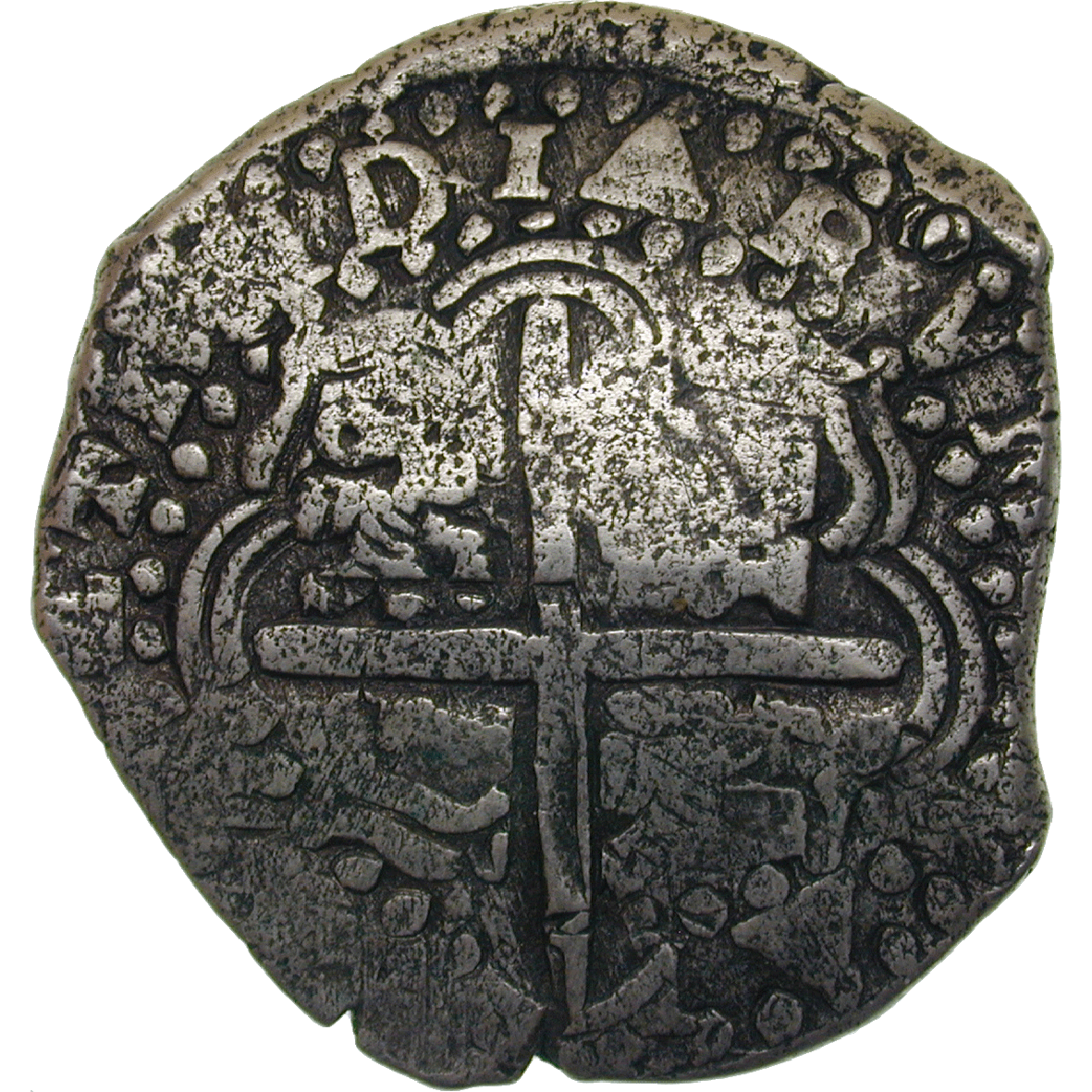Königreich Spanien, Philipp IV., Real de a ocho (Cob) 1650 (reverse)