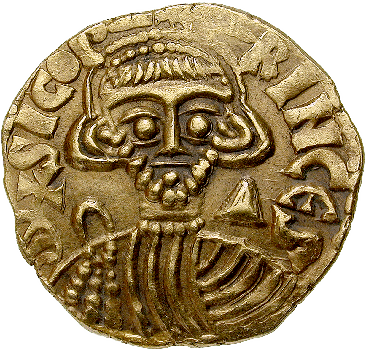 Königreich der Langobarden, Herzogtum Benevent, Sico I., Solidus (obverse)